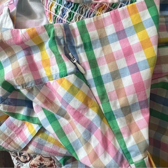 J. Crew Pastel Colors Gingham Print Maxi Dress Size 2 - Picture 12 of 12